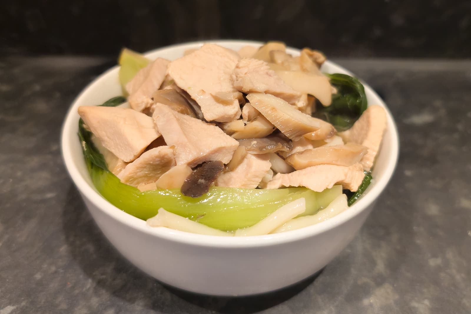 Chicken & Bok Choi Broth Udon
