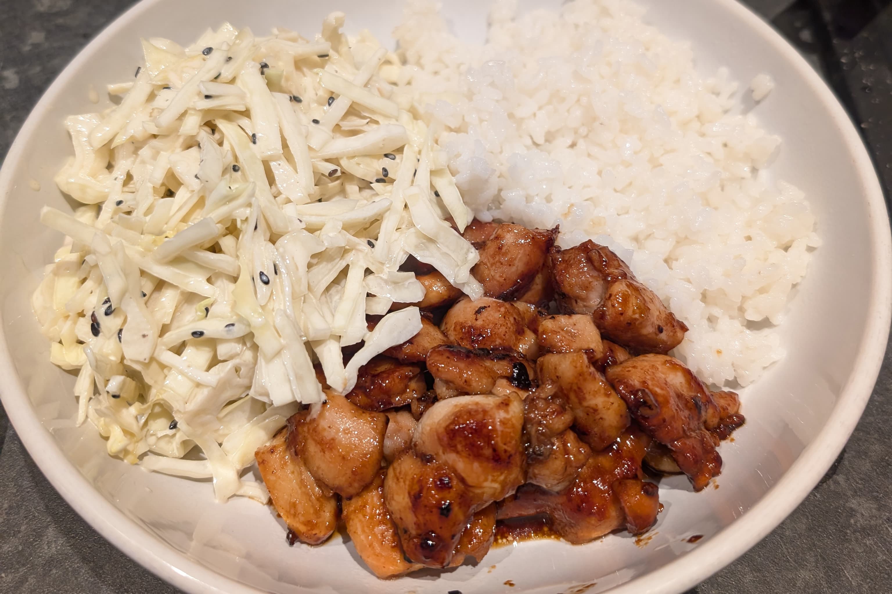 Teriyaki Chicken Thigh with Rice & Kewpie Slaw
