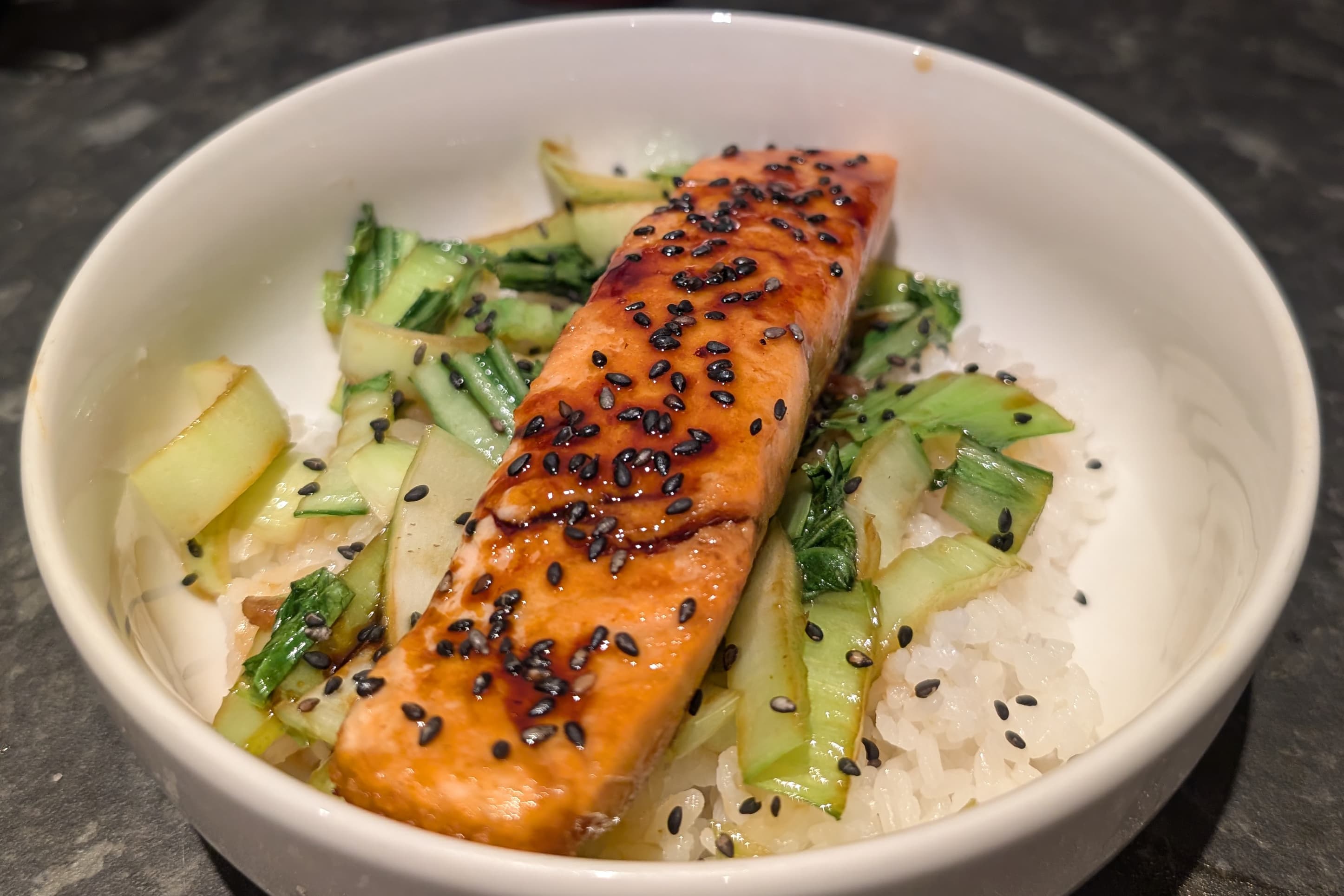 Salmon Donburi (less salt)