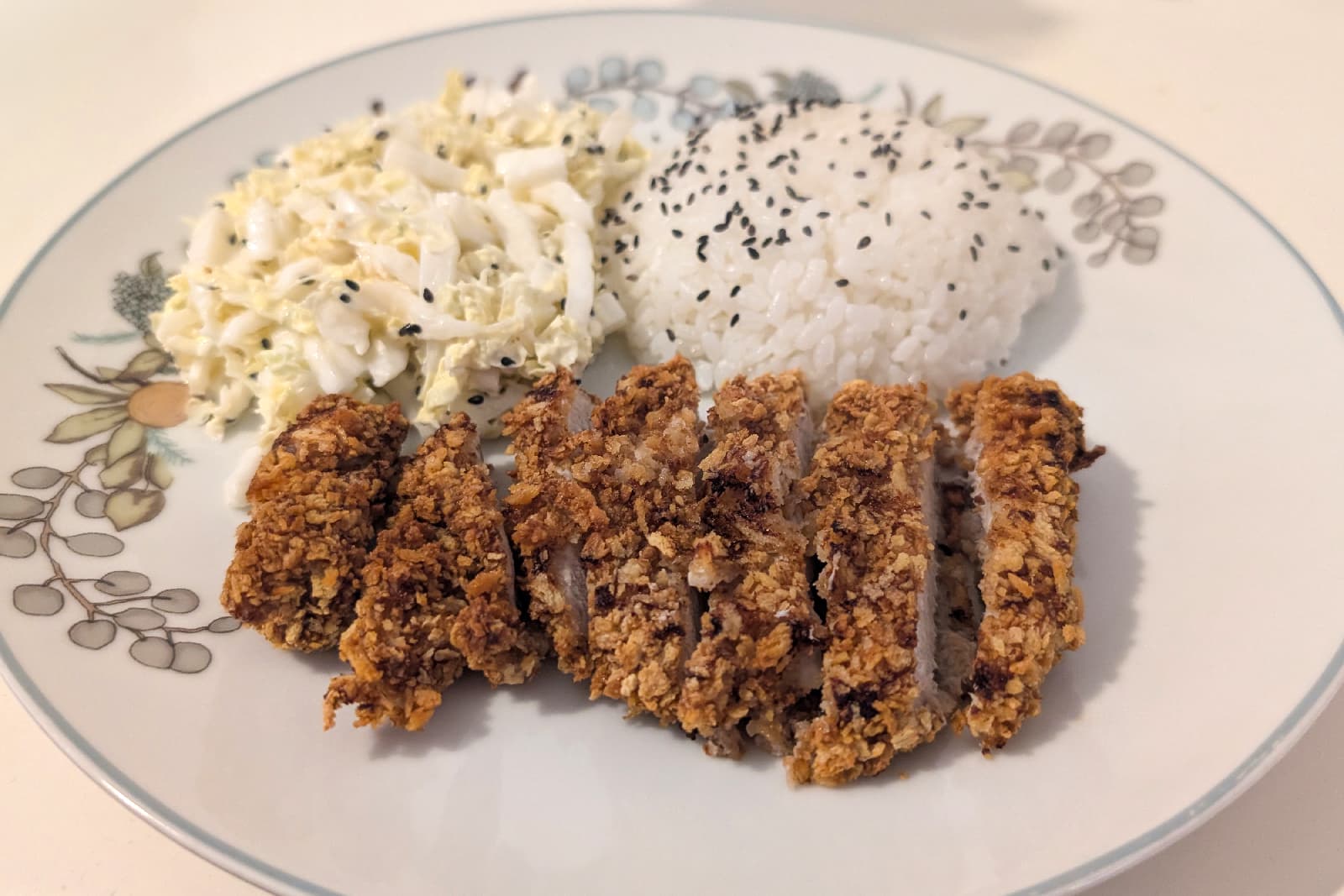 Tonkatsu with Slaw & Rice