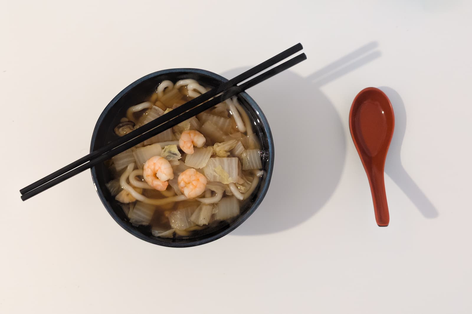 Prawn, Mushroom & Napa Udon — serving suggestion