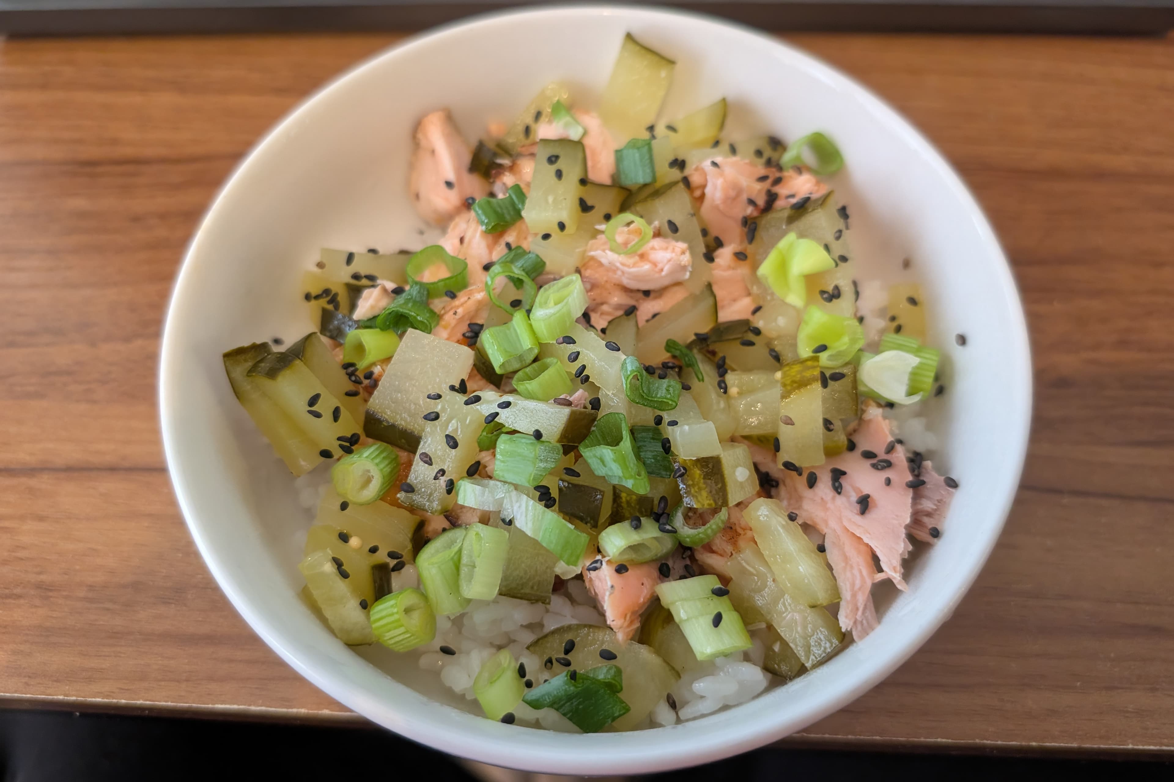 Flaked Salmon & Gherkin Rice Bowl