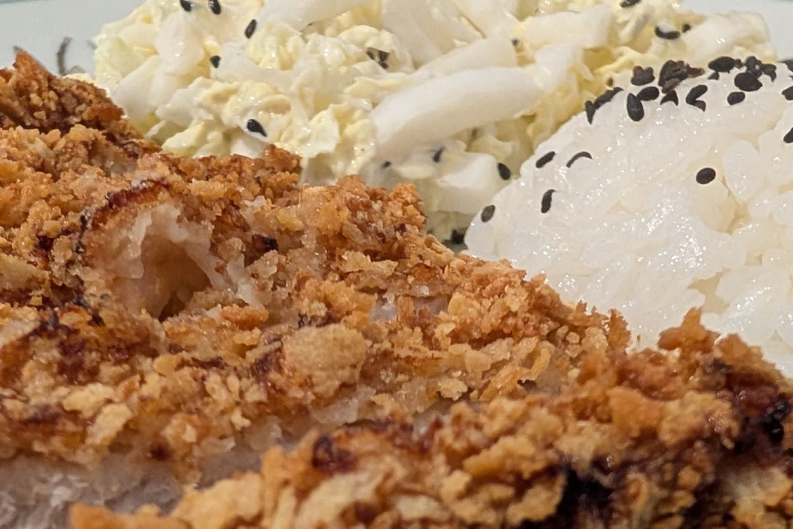 Tonkatsu with Slaw & Rice — serving suggestion